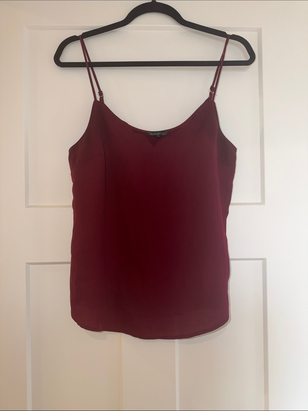 Dynamite Deep Wine Satin Spaghetti-Strap Cami